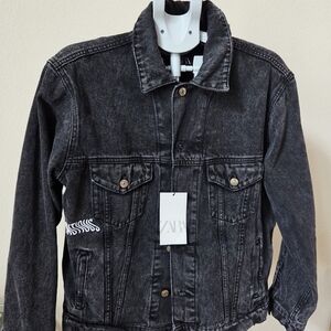 Zara Charcoal Denim Jacket
